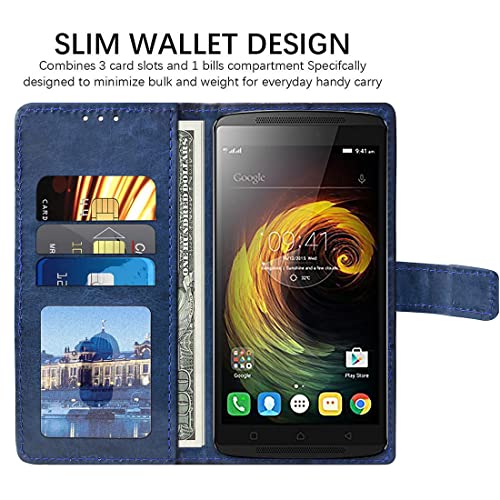 Image of Flip Cover Back Case for Lenovo K4 Note | Premium Leather Finish | Inbuilt Pockets & Stand | Flip Cover Back Case for Lenovo K4 Note (Blue)