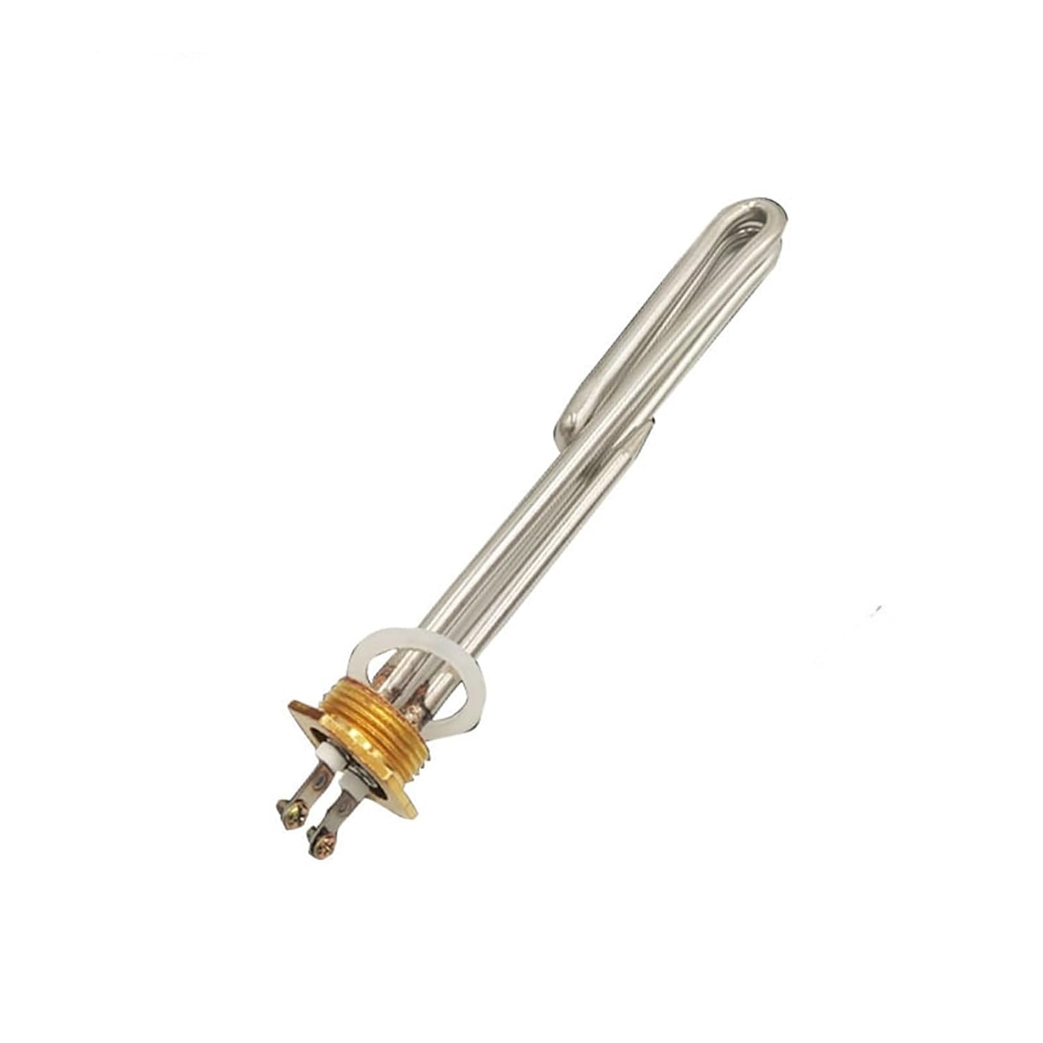 DN25 220V Electric Tubular Heater Fold Back Type Immersion Water Heating Element with Probe Tube 2KW/3KW/4KW 1Pcs(2KW 230mm)