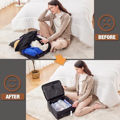Image of Travel Vacuum Bags with Electric Pump, Vacuum Travel Bags for Luggage and Suitcase, Clothes Clothing, Small 10 Pack