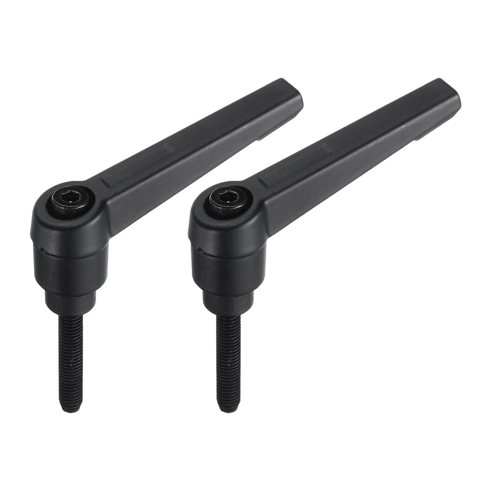 uxcell M5 x 25mm Handle Adjustable Clamping Lever Thread Push Button Ratchet Male Threaded Stud Knobs Locking Rotating Screw Handles Quick Release Bolt Black 2pcs