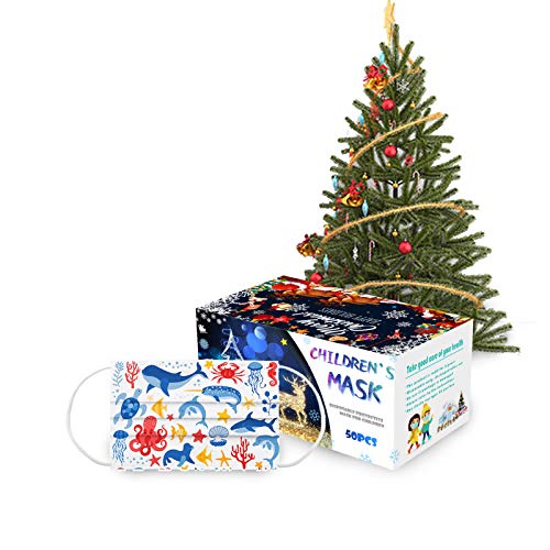 50 peças de descartáveis ​​de non-woven Staright infantil de 3 camadas de natal infantis de natal in