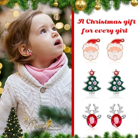 Natonhi 20 Pairs Christmas Earrings for Women, Holiday Xmas Dangle Earrings Bow Tree Bells Snowflake Light Earrings Studs Earrings Set for Bulk Girls Christmas Jewelry Gifts - Image 5