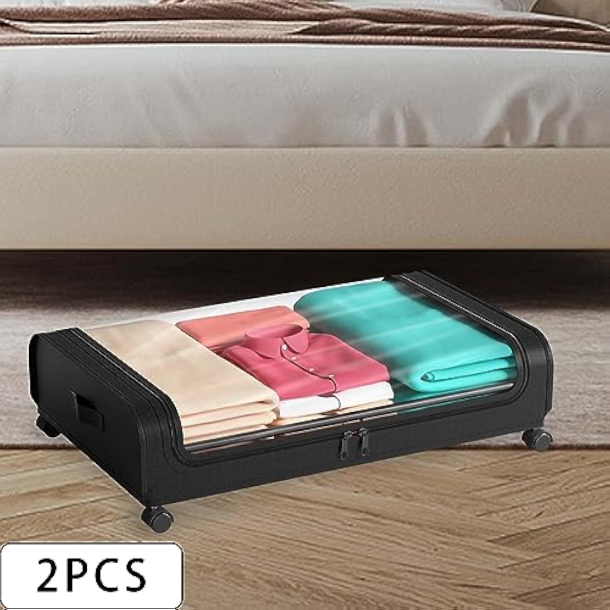 Under Bed Rolling Storage Box with Wheels