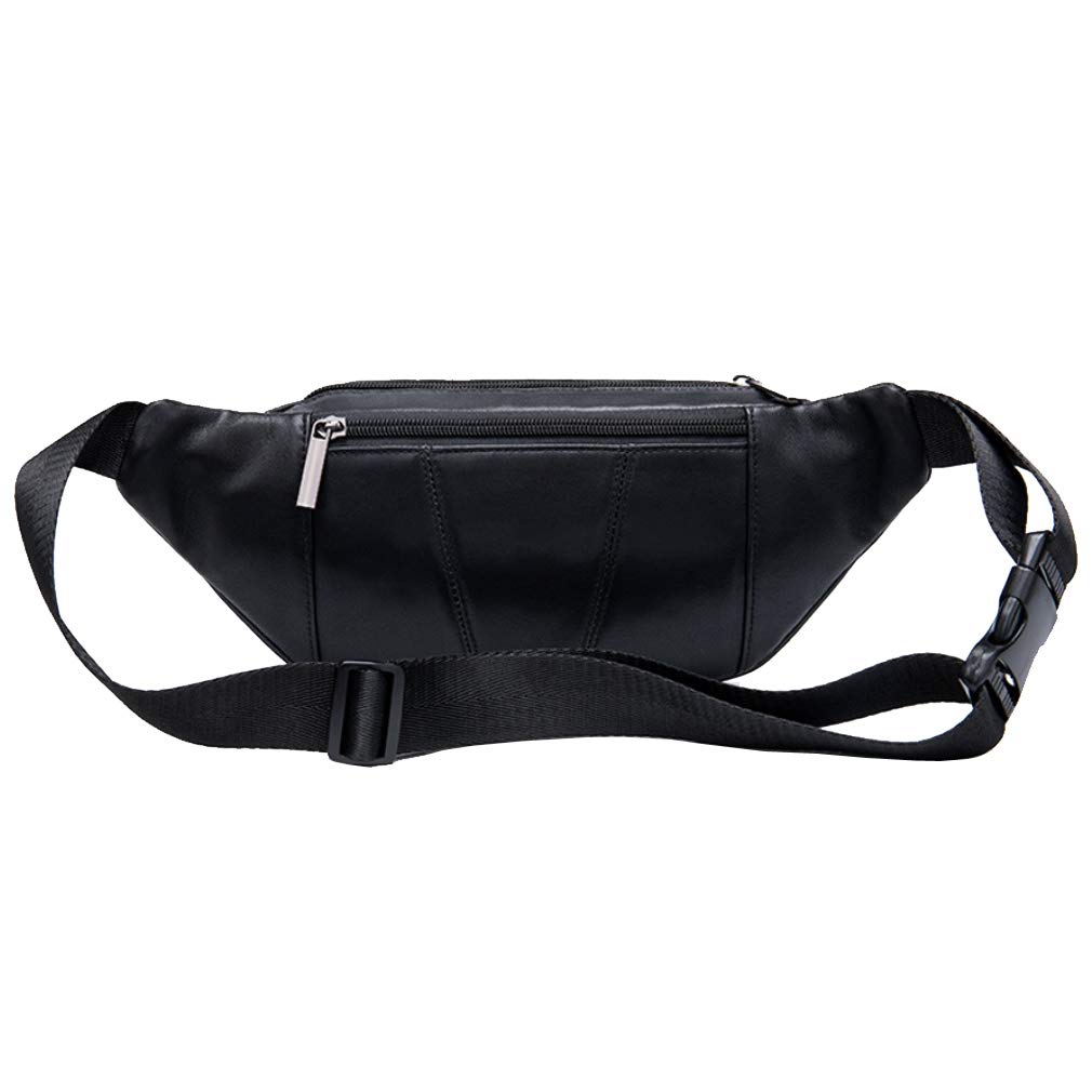 Hebetag Sac Banane en Cuir pour Homme et Femme Sac Banane pour Voyage, Course à Pied, randonnée, Camping, téléphone Portable, Pochette Pochette