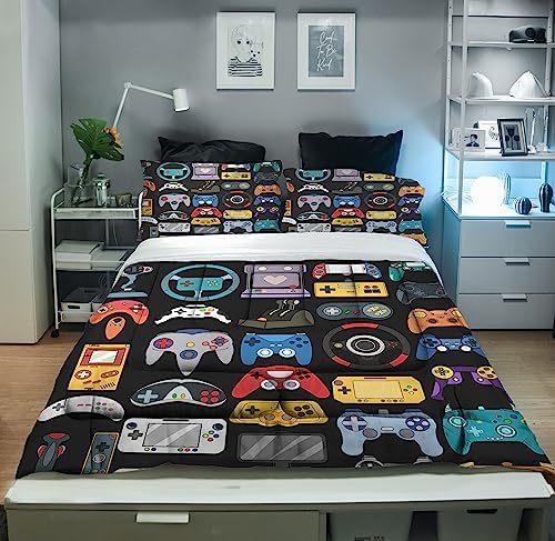 Awlnail Comforter Sets Gaming Quilt Sets Stars Space Bedding Sets for Kids Teens Boys Girls Adults Bedroom Decor Twin Size 4 51KchNs+VGL. AC