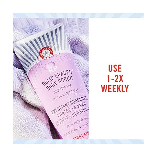 First-Aid-Beauty-KP-Bump-Eraser-Body-Scrub-Exfoliant-for-Keratosis-Pilaris-with-10-AHA-2-oz First Aid Beauty - KP Bump Eraser Body Scrub with 10% AHA, Keratosis Pilaris Skin Exfoliater with Glycolic and Lactic acids, Helps Reduce Chicken Skin Bumps, Safe for Sensitive Skin, 2 oz