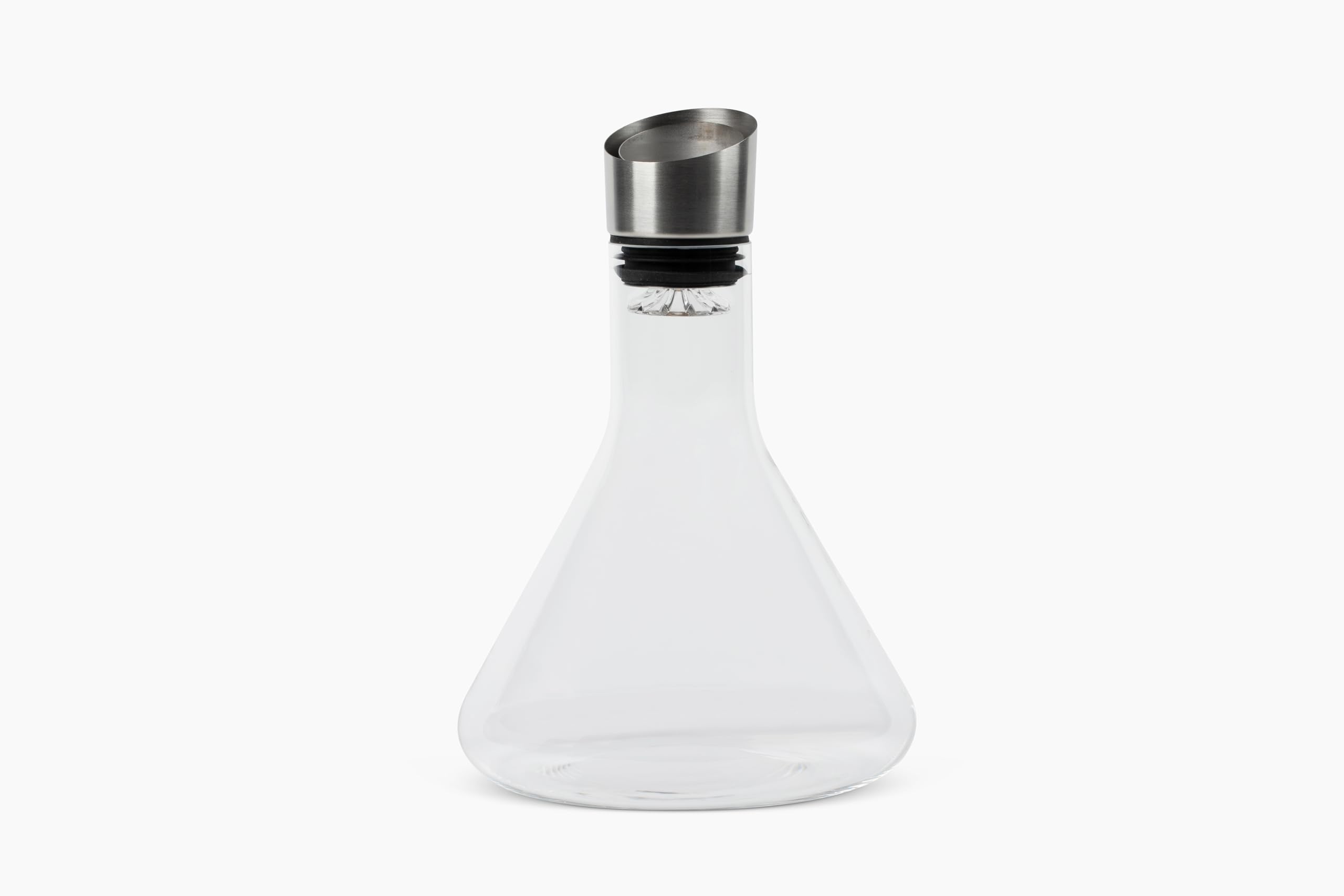Levare Decantador de vidrio con tapón - Elegancia y durabilidad atemporales - Diseño ergonómico para una aireación ideal de 750 ml. Logotipo grabado para un atractivo estético. (transparente)