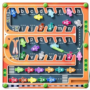 Tmgooyier Magnetic Alphabet Letter Maze, Montessori Toys for 3+ Year Old, Wooden Puzzle Activity Board, Learning Educational Fine Motor Travel Toy for Toddlers Kids Boys Girls