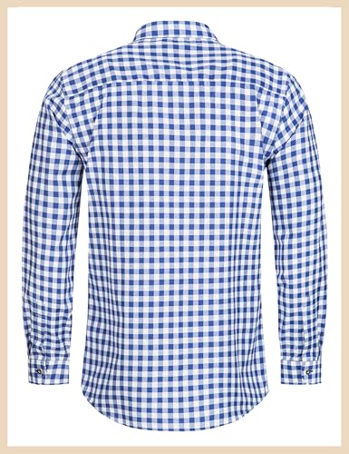 Stockerpoint Trachtenhemd OC-Franzl | kariert | modern Fit L Blau