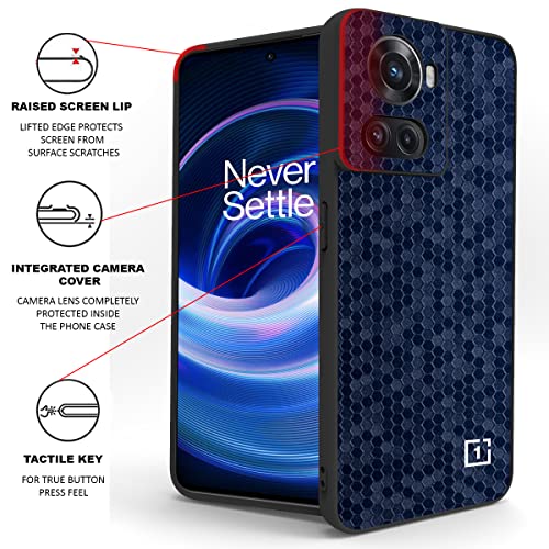 Image of RIGGEAR Sleek Back Cover Case for OnePlus 10R 5G (TPU+PC | Blue Hive)