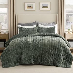 Bedsure Velvet Quilt King Size Set ...