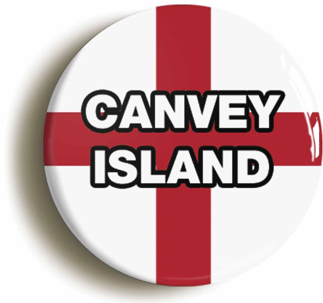 Canvey Island England Flag Fridge Magnet (Circular 2inch / 50mm Diameter)