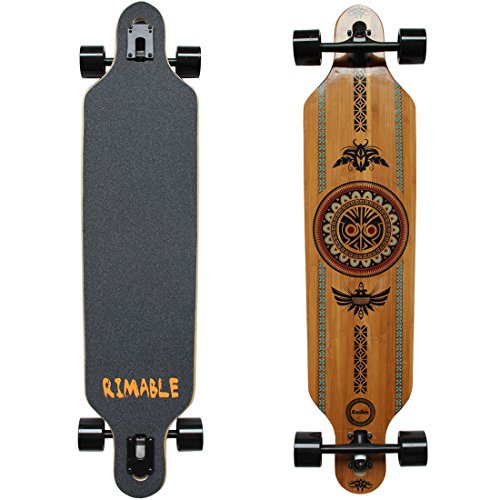 RIMABLE Bamboo Drop Through Longboard (41 Inch, Polynesian)