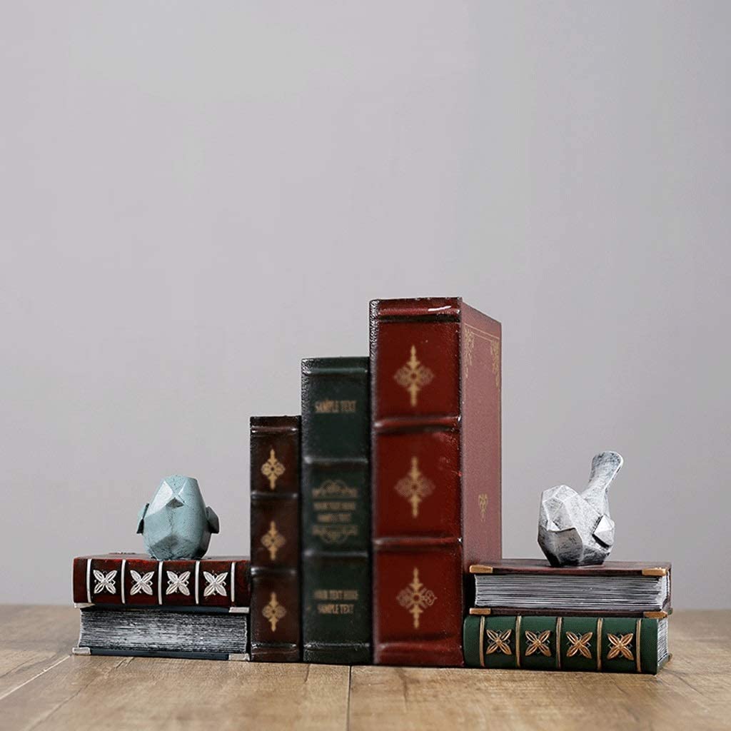 Sujetalibros Decorativo para pájaros, Tapones para Libros pulidos a Mano, Libros de sujeción de Borde Redondo para revistas de Libros Pesados, 1 par de Extremos de Libros