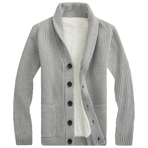 Veste en tricot boutonne homme pull col chale en laine coupe ajustee