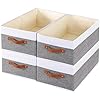 Foldable Storage Bins 161–98–65 inch Closet Bin with Handles Fabric Clothes Boxes for Drawers Baskets for Organizing Shelves 4 Pack White and Grey