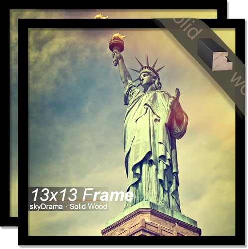 skyDrama Solid Wood 13x13 Picture Frame with Black Wood Grain 2 Packs