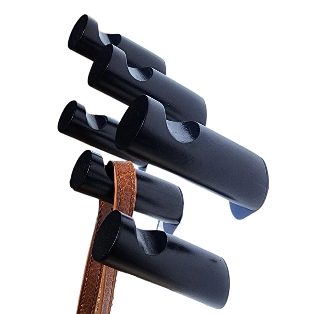 Eternal Nature Style Sustainability Bamboo Wall Hooks Set 6 Hooks for Chic Organization Easy Install, Ideal for Coats, Hats, Towels Enhance Your Home Decor with Eco-Friendly Wood Hooks (Black)