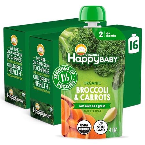 Happy Baby Organics Savory Blends Stage 2 Baby Food, Broccoli