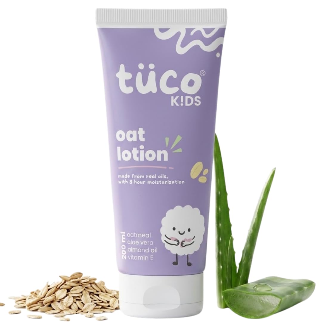 TuCo® Kids Oat Body Lotion, 200ml | Oatmeal, Aloe Vera, Almond Oil & Vitamin E | Moisturising Kids Body Lotion for Dry & Sensitive Skin | Paraben, SLS, Sulphate & Phthalate Free | 3-12 Years Age-image-11