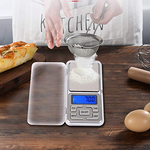 Báscula digital de bolsillo Masyrt 100g con luz azul miniatura 4