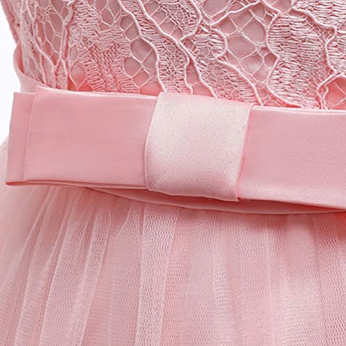 Image of KILO&METERS Formal Prom Summer Wedding Girls Dresses A-line Sleeveless Knee Length Tutu Ruffle Kids Dress Princess Christeing Birthday Party Baby Dress 3T All Pink