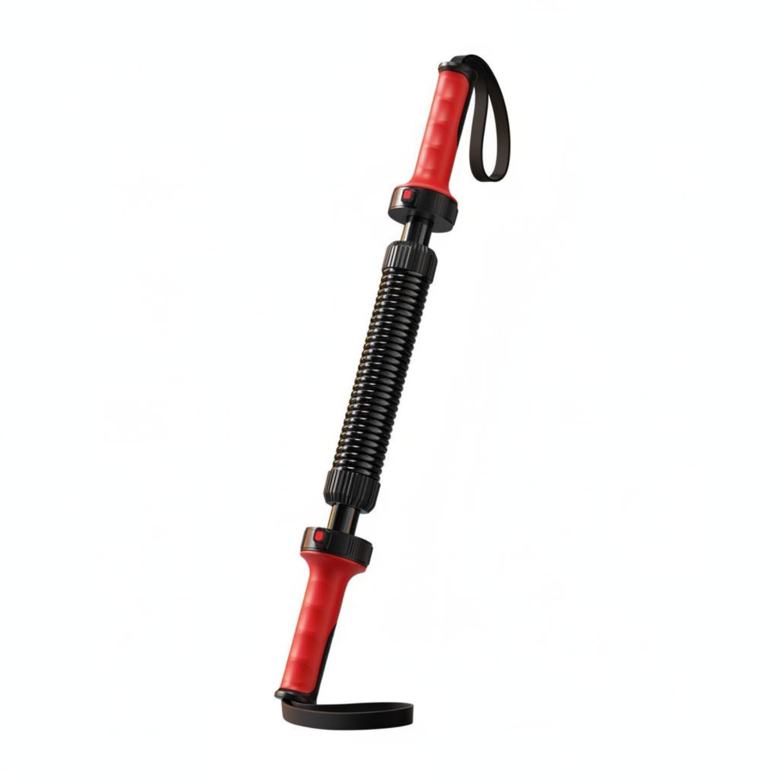 Power Rotator Bar Muscle Building Adjustable Coil Exerciser Upper Body Training Coil Arm Exerciser for Men, Home Gym, Black Red, 30-50kg-image-26