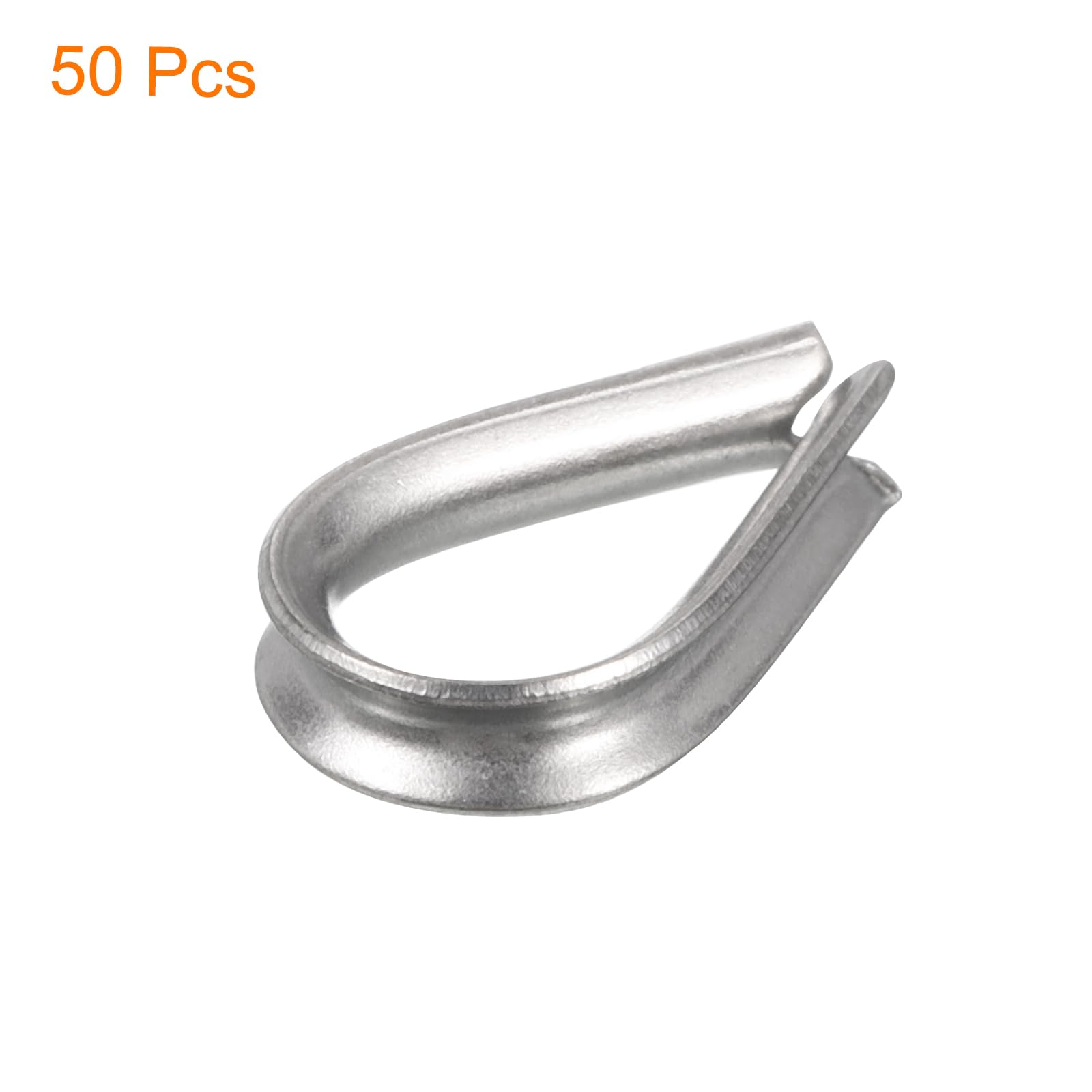 sourcing map 50 Stück M1,5 Edelstahl-Fingerhut für Drahtseil mit 1,5 mm Durchmesser, Drahtseil-Kauschen, Takelage für Marine, Sonnensegel, Zaun, 50 Stück