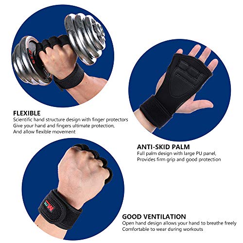 Apoio de pulso, Andoer Luvas de levantamento de peso Proteção Wrist Wraps Luvas de fitness para pull