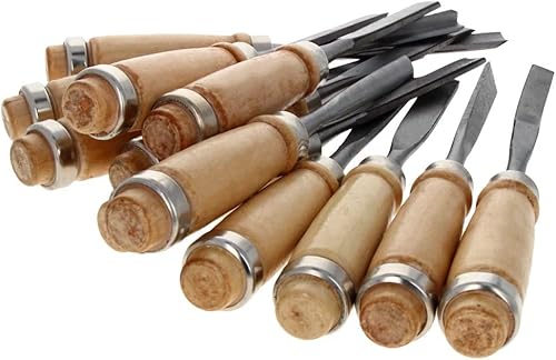 Miniatura 3 de Utoolmart Juego de herramientas de tallado de madera, juego de 12 herramientas de tallado a mano, herramientas de cinceles de tallado de mango de