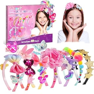 HappyKidsClub 3-9 Year Old Girls Gifts: Girls Hair Accessories Art and Craft Kits for Kids Age 3-9