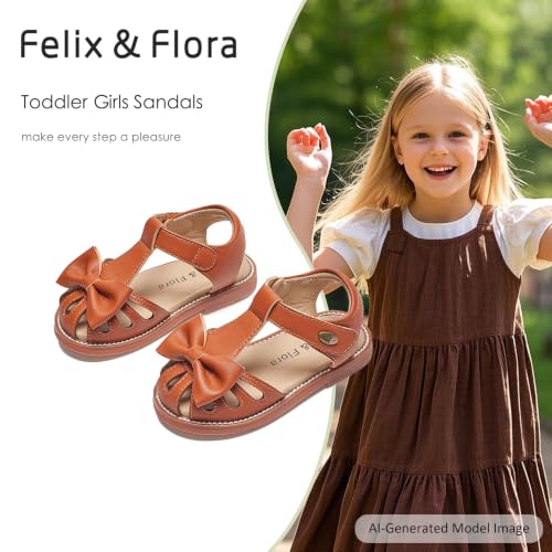 Image of Felix & Flora Toddler Girls Sandals Soft Rubber Princess Flat Shoes Flower Girl Shoes