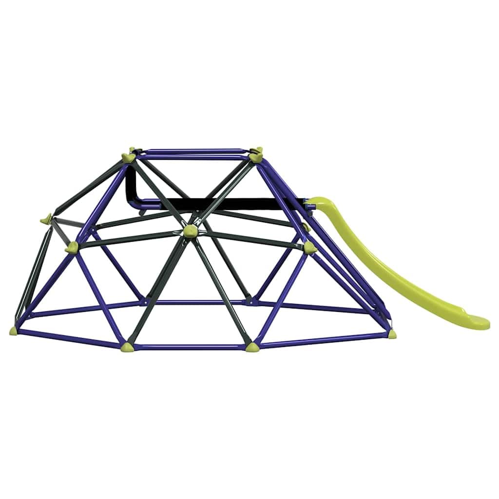 Kinder Klettern Dom blau aus Stahl mit Rutsche, 236 x 178 x 90 cm, UV beständig, wasserfest, Gartenspielzeug für Terrasse, Garten, Bewegung und Aktivität