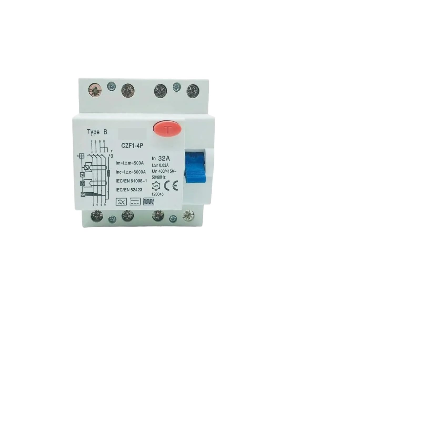 Disjoncteur différentiel RCCB 4P 16A pour installation solaire photovoltaïque MYRRHE