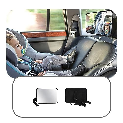 Baby Backseat Mirror for Car, Adjustable length, Facing Car Seat, Strapped on Back Seat Headrest, Well - Designed for Baby Safety - Secure and Shatterproof - Image 2