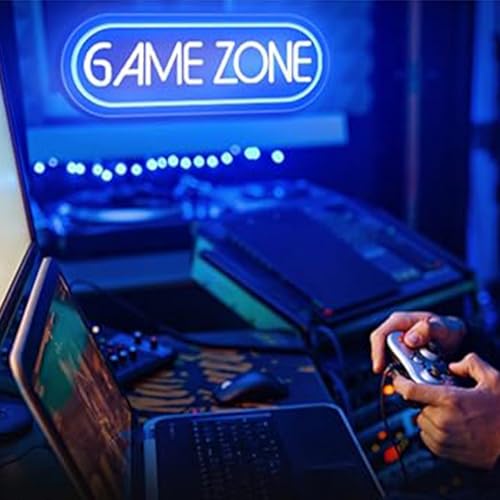 Image of LED Game Sign Game Zone Neon Signs Gaming Room Wall Art Decor Man Cave Lights Signs Gamer Home Bedroom Decoration USB Powered Brightness Adjustable