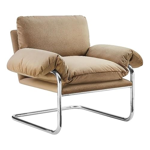 Modway Ansel Performance Velvet Accent Chair in Taupe - Stain-Resistant