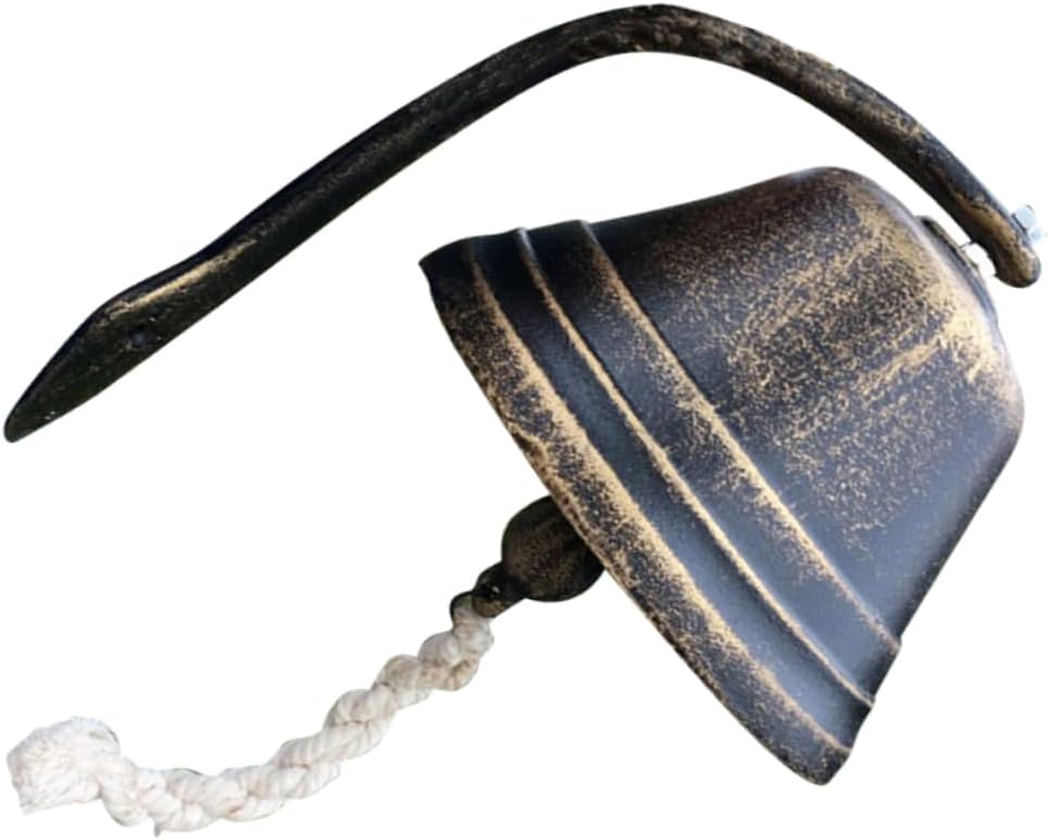 Retro Cast Iron Doorbell for Coffee Style Indoor Outdoor Door Decoration Loud Sound Small Bronze Design