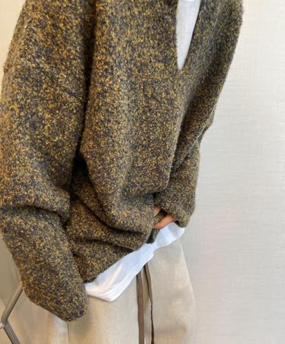 Aesthetic Sweater Vintage Sweater Grunge Clothes Knit Sweater Fall Sweater Oversized V Neck Sweater Men4