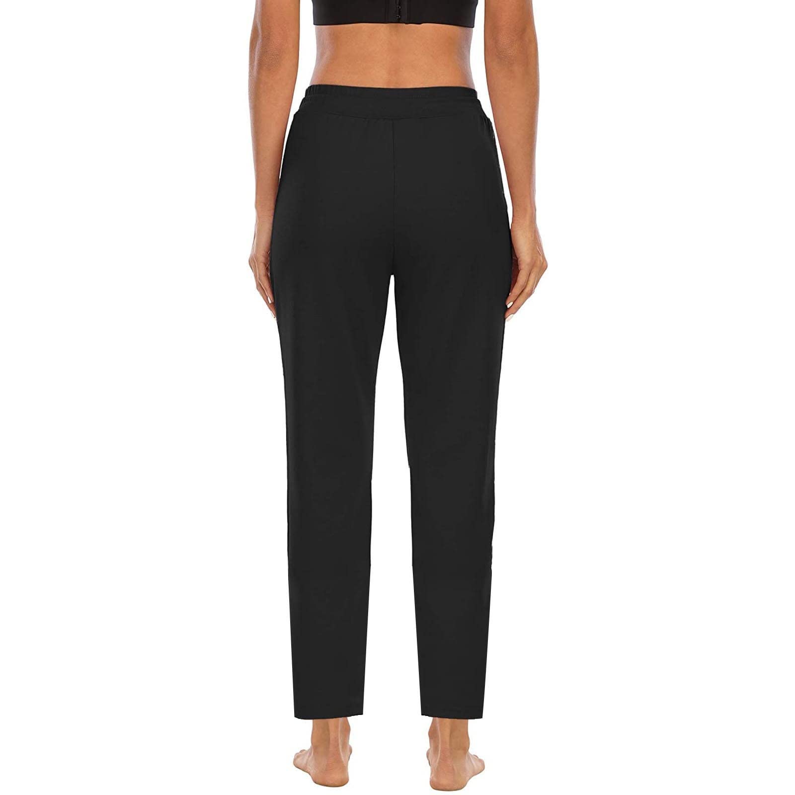 Lounge Pants for Women High Waist Straight Leg Yoga Joggers Lightweight Casual Athletic Workout Trousers with Pockets - 5