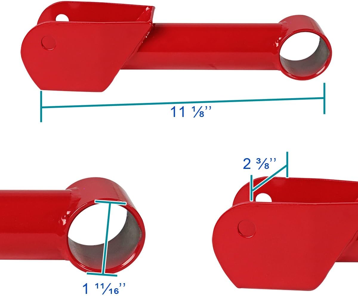 Spec-D Tuning Rear Lower and Upper Red Carbon Steel Control Arms 4PC Compatible with 1979-2004 Ford Mustang