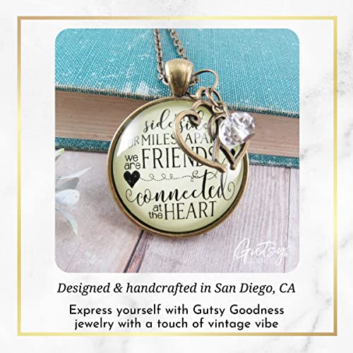 Gutsy Goodness PRNE36005459 Friendship Necklace Side By Side Long Distance Boho Style Bronze Jewelry For Women Chain 36 Inch - Handmade Glass Bff Friends Pendant thumb #3