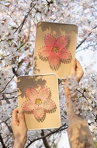 Image of BAZIMA DIY String Art Kit for Beginner,Unique Gift, DIY Sakura Craft Kit,Craft Kit for Holidays