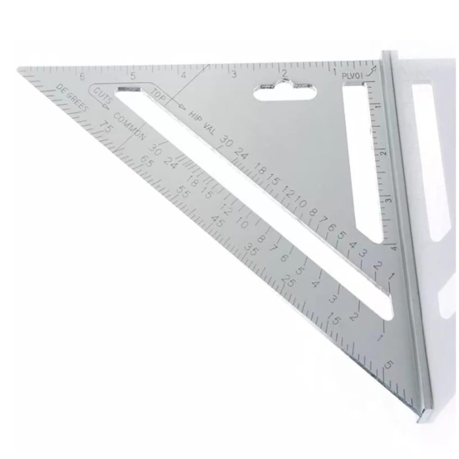 Double Side Triangle Scale Heavy Duty Strong Cast Aluminum Body Accurate Rafter Square Carpenter Measuring Triangle Ruler Protractor for Woodworking and Carpentry