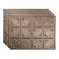 FASÄDE Traditional Style/Pattern 4 Decorative Vinyl 18in x 24in Backsplash Panel in Argent Bronze (5 Pack)