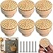 CustomizeFU Lot de 6 boutons de meuble en rotin - Style bohème - Pour armoires de cuisine