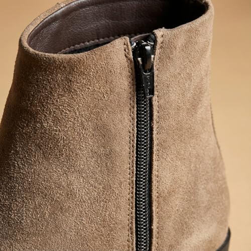 Image of Big Fox Men's Premium Suede Cuban Boots | Stylish Ankle-Length Casual Boots | Lightweight & Comfortable