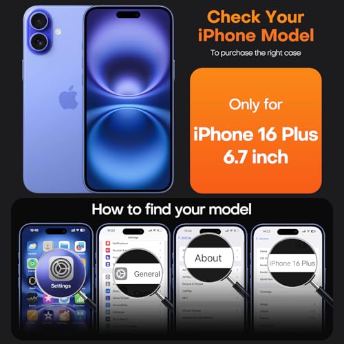 Image of TAURI for iPhone 16 Plus Case, Compatible with MagSafe, Blue | with Screen Protector, Not-Yellowing Military-Grade Protection, Shockproof Slim Magnetic Case for iPhone 16 Plus