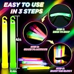 54Pcs Glow Sticks - 4 inch Glow In the Dark Sticks Halloween Party Favors, Waterproof Glow Sticks Lights Bulk Party Pack for Kids with 10 Hours Duration, Party Favors Light Stick for Halloween Party - Image 5