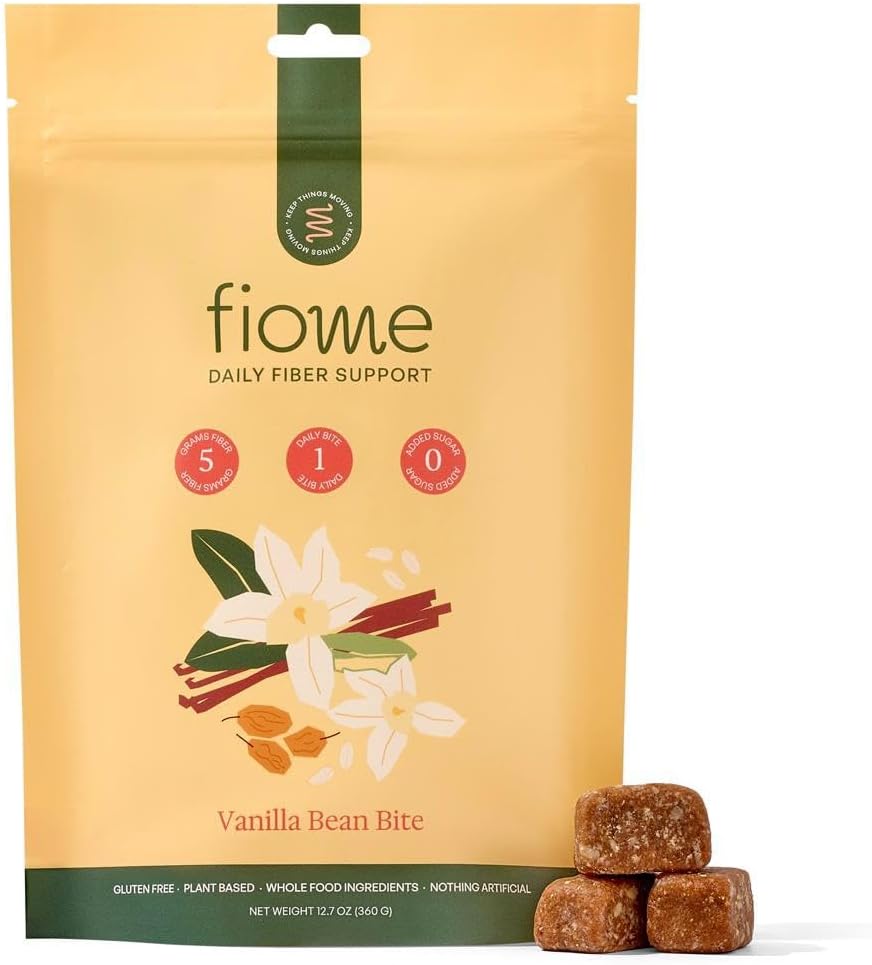 Fiome Fiber Bites - 5g Daily Fiber Supplement - Supports Regularity, Digestion and Gut Health - All Natural Ingredients, 30 Servings, Vanilla Bean Flavor